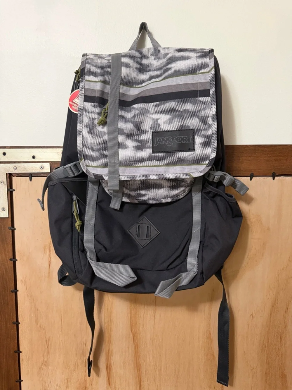 Jansport Black and Gray Camouflage Laptop Backpack - Picture 1 of 5